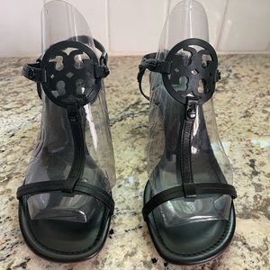 Tory Burch Miller 60MM Black Wedge Sandals Size 9 Brand New!